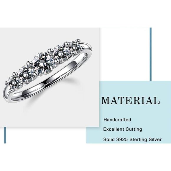 CERTIFIED Genuine Moissanite Diamond 1Ct Wedding/Anniversary Band Ring Sz 9 - Picture 6 of 9